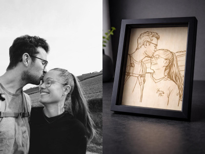 Foto graviert - Line Art