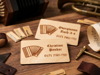 Visitenkarten aus Holz